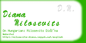 diana milosevits business card